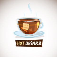 tea cup. tea break concept - vector illustration