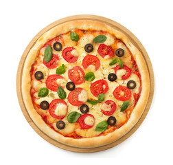 margarita pizza isolated on white
