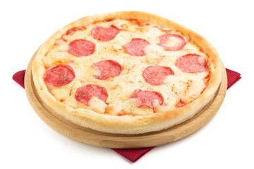 pepperoni pizza isolated on white