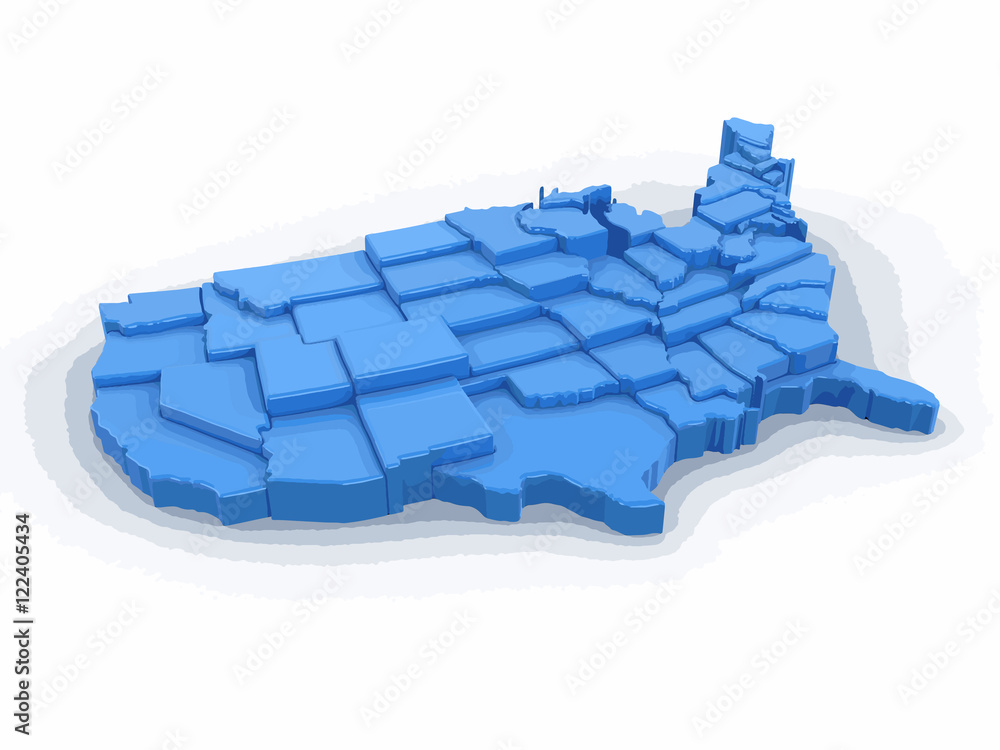 Poster map of usa. image with clipping path.