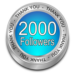 2000 Followers Thank you - 3D illustration