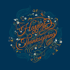 Happy  Thanksgiving, autumn , leaves Background,  Illustration