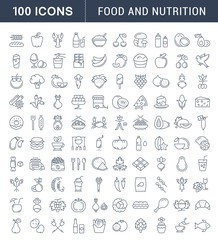 Set Line Icons Food