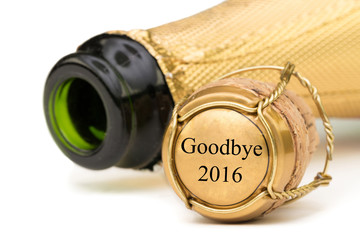 Goodbye 2016 - Champagnerflasche mit Korken
