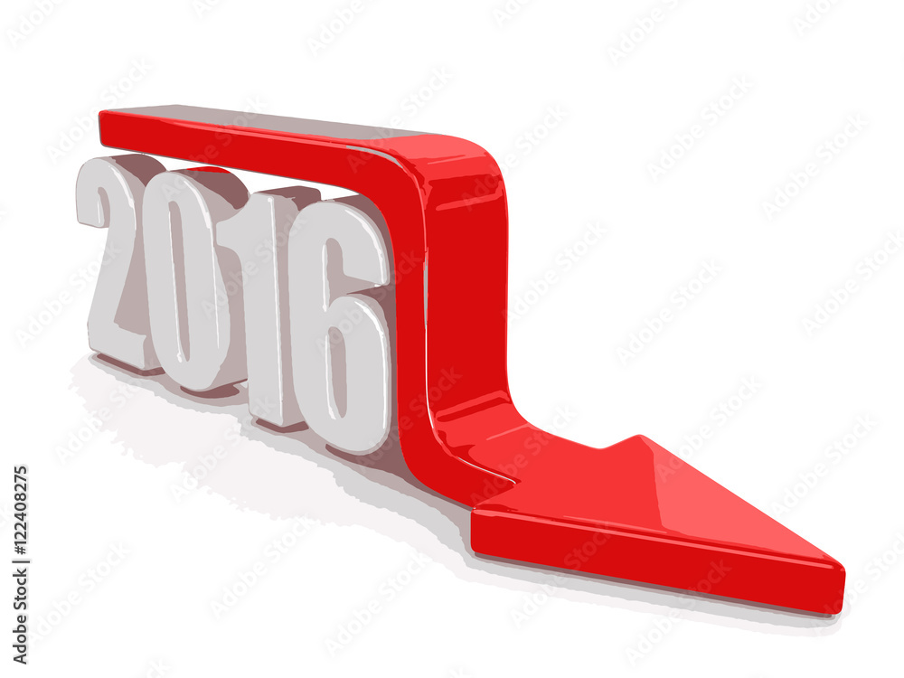 Poster 2016 with arrow down. image with clipping path