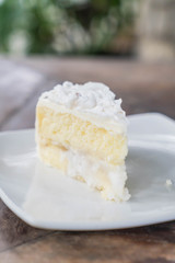 coconut cake on plate
