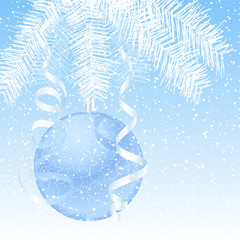 Delicate pretty blue winter Christmas background
