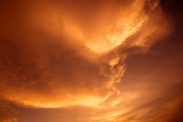 Fototapeta na wymiar Abstract orange sky,soft focus