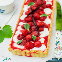 Orange Curd Tart with Vanilla Strawberries