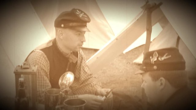Life for Civil War soldier in a camp (Archive Footage Version)
