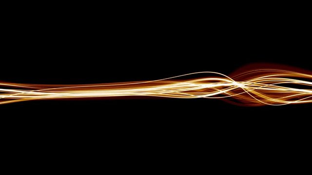 A 10 second loop of abstract thin strands moving across over black with matte. HD 1080.