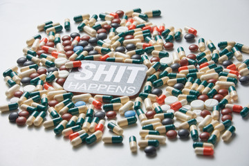 Pils with text shit happens