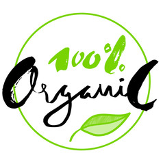 Eco icon with leaf. Vector banner natural organic concept.