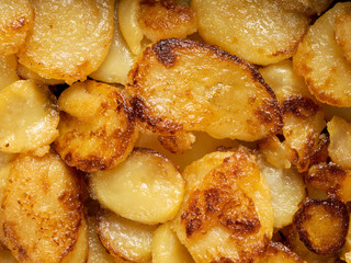 rustic golden german pan fried potato bratkartofflen food backgr