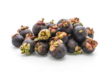 fresh mangosteen on white