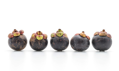 fresh mangosteen on white