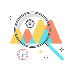 Color line, statistics, analytics illustration