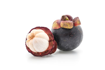 fresh mangosteen on white