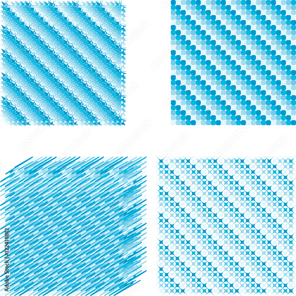 Poster set ice pixel diagonal background, blue squares with different shades of blue diagonal form of the winter ice pattern, vector for print or website design