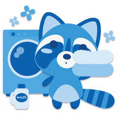 ウォシュぐま 洗濯機（青系）