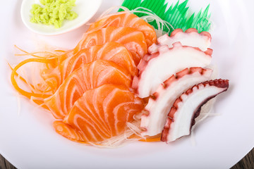 Salmon and Octopus sashimi