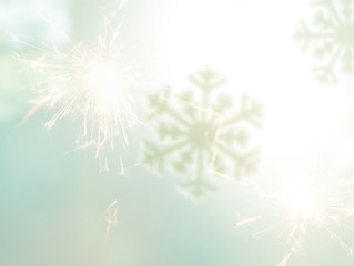 ice crystal on snow in blurred background