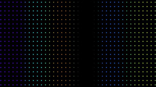 A looping abstract wall background of dots or lights with a strobe effect.