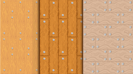 Fototapeta premium Wood texture vector background. Set texture of a tree. Cartoon background for game elements isolated.