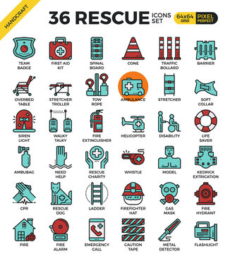 Rescue concept icons
