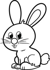 Black and white rabbit cartoon