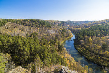 Fototapeta na wymiar Mountain landscape with a river view