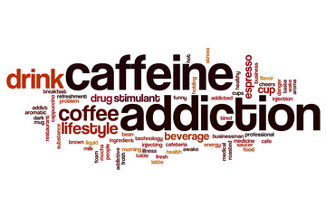 Caffeine addiction word cloud