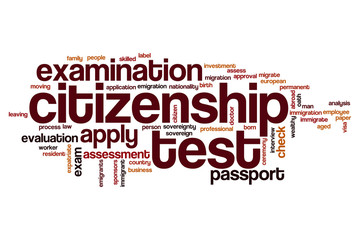Citizenship test word cloud