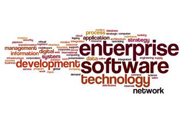 Fototapeta premium Enterprise software word cloud