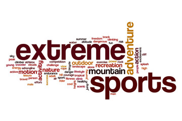 Extreme sports word cloud