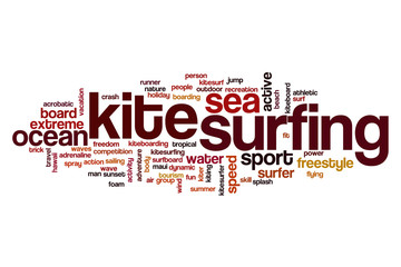 Kite surfing word cloud