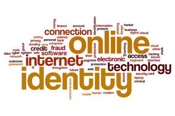 Fototapeta premium Online identity word cloud