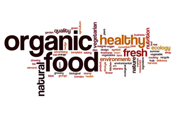 Organic food word cloud