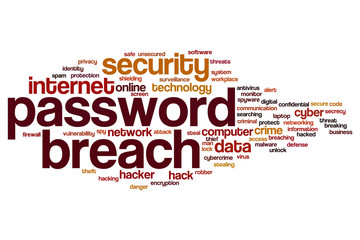 Password breach word cloud