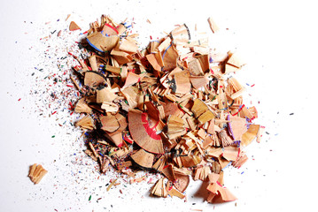 Haufen aus Anspitzerspähnen