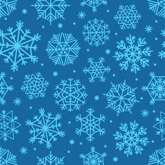 Fototapeta na wymiar Different snowflakes set. Abstract seamless background