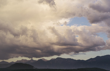 epic adventure and dramatic sunset landscape after rain in austr