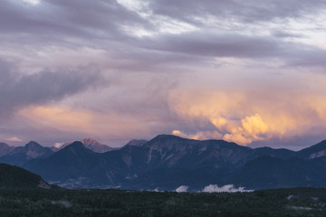 epic adventure and dramatic sunset landscape after rain in austr