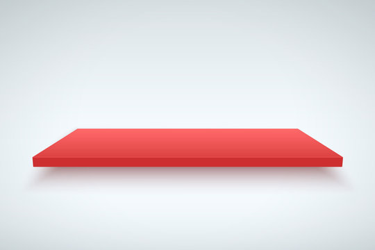 Light Box With Red Platform. Editable Vector Illustration.