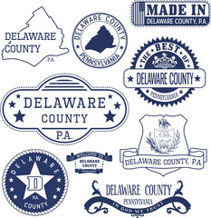 Naklejka premium generic stamps and signs of Delaware county, PA
