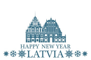 Obraz premium Happy New Year Latvia