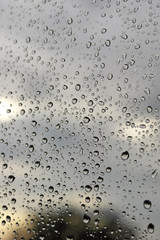 Drops of rain on the window