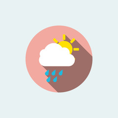rainy sunny icon. flat style