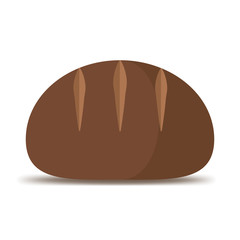 Loaf of dark flour. Vector