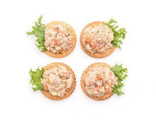 tuna salad with cracker
